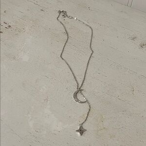 Lili Claspe Silver Moon & Star necklace 16” - 18”